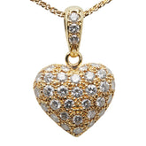 K18YG イエローゴールド ダイヤ1.05ct ハート モチーフ ネックレス レディース 【中古】